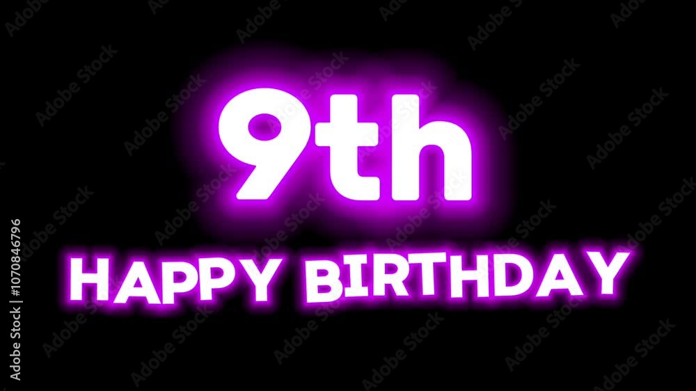 Happy Birthday Text Animation on Black Background Happy Birthday Text Animation on Black Background