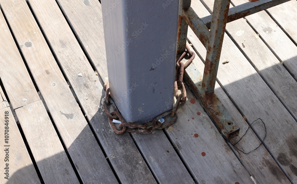 Strong iron steel chain close up. Strong iron steel chain close up.