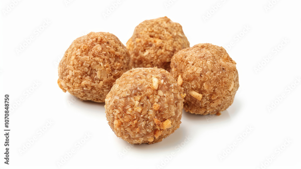 laddu indiaen dessert food on white background, fried balls laddu indiaen dessert food on white background, fried balls