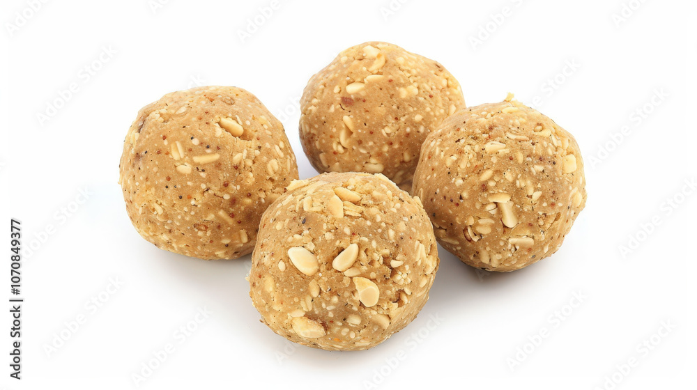 laddu indiaen dessert food on white background, fried balls laddu indiaen dessert food on white background, fried balls