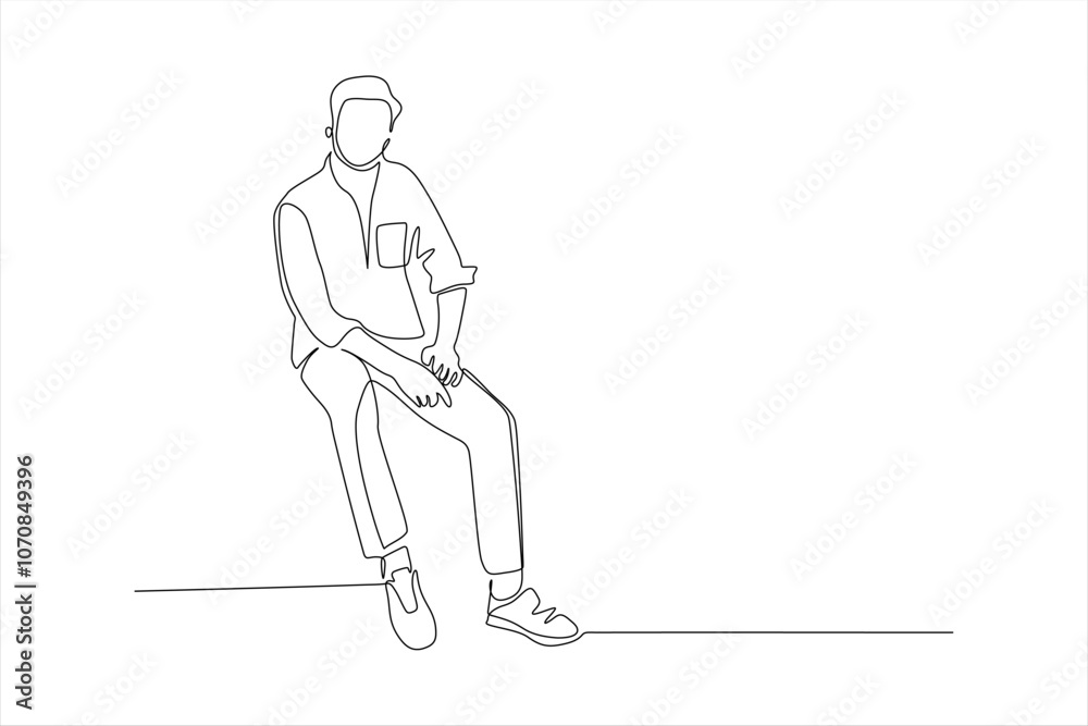 A minimalist line drawing of a seated person, emphasizing simplicity and form. A minimalist line drawing of a seated person, emphasizing simplicity and form.
