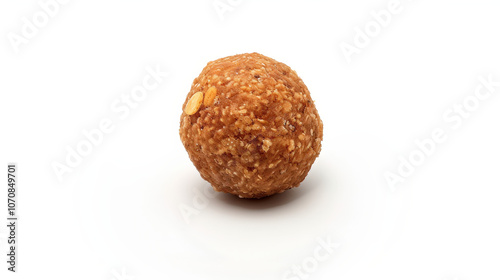 laddu indiaen dessert food on white background, fried balls photo