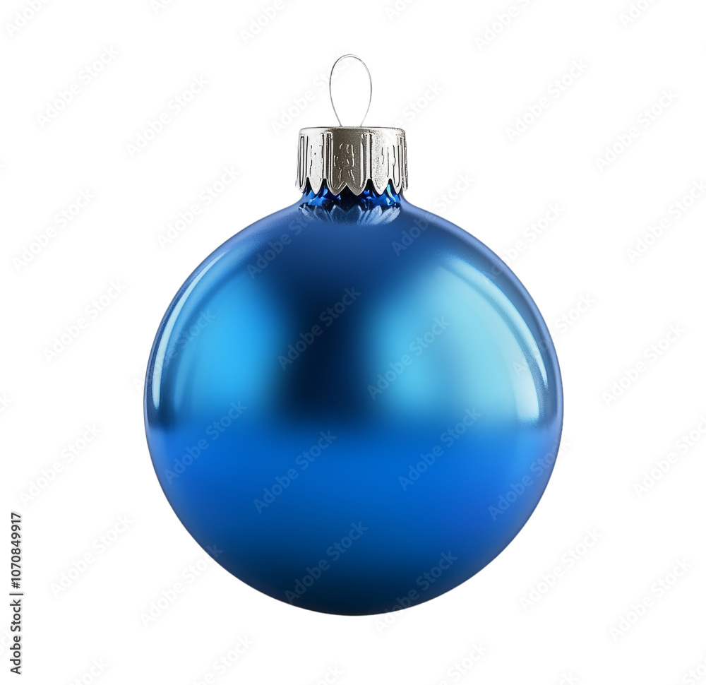 Blue Christmas ornament isolated on a white background, Blue Christmas ornament isolated on a white background,