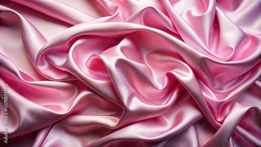 Obraz premium Elegant Waving Pink Satin Fabric Background – Soft Textured Fabric for Backgrounds and Visuals in Photography, Design, and Creative Projects