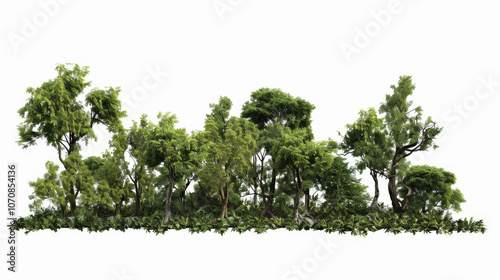 Wallpaper Mural green trees isolated on white background Torontodigital.ca