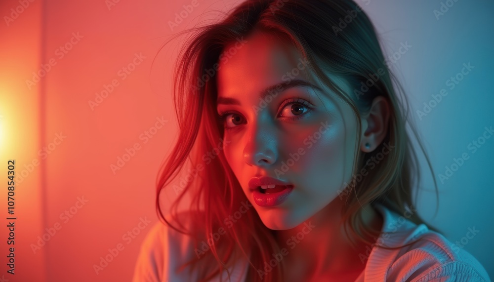 Gorgeous woman's expression on a simple background. A stunning portrait of sophistication and grace. Gorgeous woman's expression on a simple background. A stunning portrait of sophistication and grace.