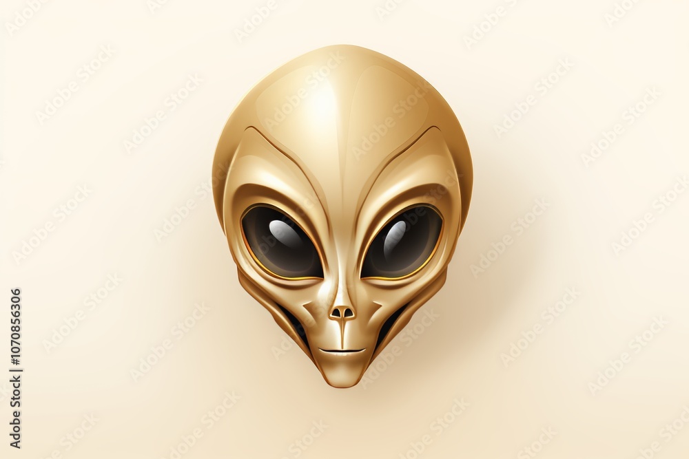 Sleek minimalist alien design featuring simple shapes and colors on a clean white background Sleek minimalist alien design featuring simple shapes and colors on a clean white background