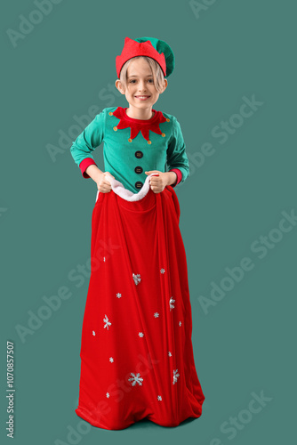 Cute little boy in elf cost...