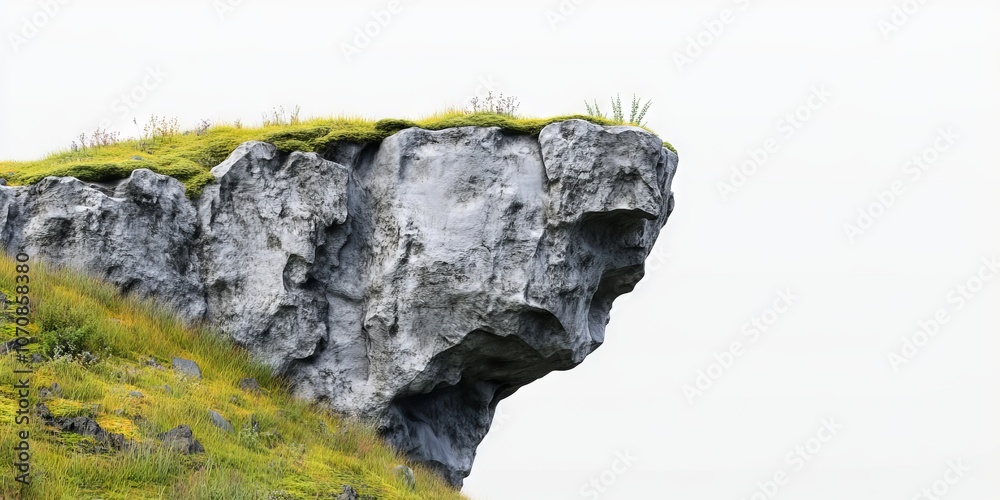 Icelandic Cliff Isolated on White Background Icelandic Cliff Isolated on White Background