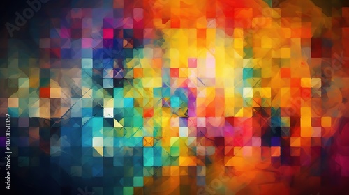 Vibrant Abstract Colorful Pixelated Background