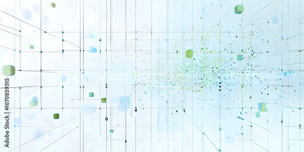 Digital Matrix: Abstract data stream. A mesmerizing visualization of interconnectedness and data flow. Cubes and lines dance in a boundless digital space. Digital Matrix: Abstract data stream. A mesmerizing visualization of interconnectedness and data flow. Cubes and lines dance in a boundless digital space.