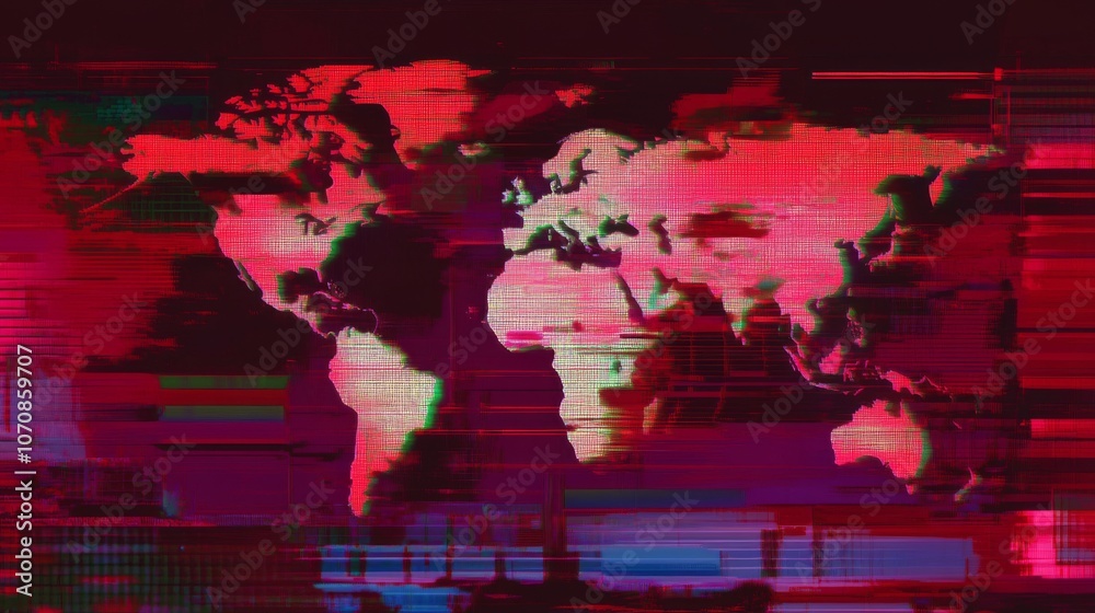 Global communications disruption illustration depicting a world map with broken connections, symbolizing the impact of severed networks on international collaboration and information exchange. Global communications disruption illustration depicting a world map with broken connections, symbolizing the impact of severed networks on international collaboration and information exchange.