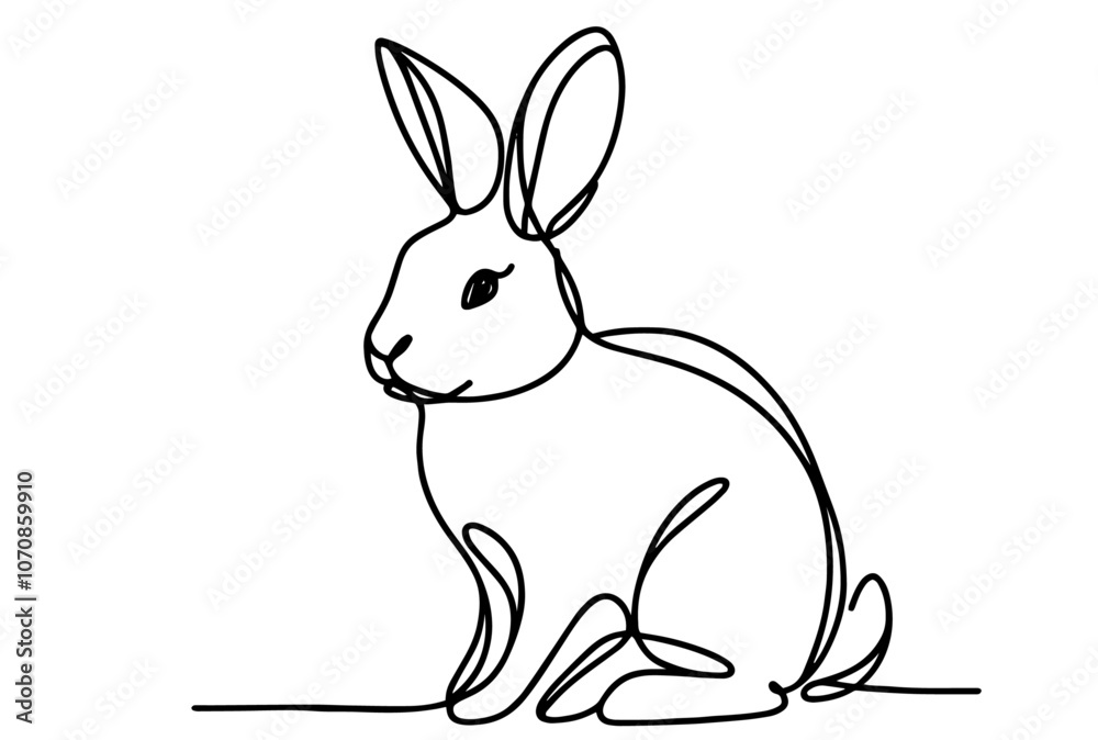 simple line drawing of a sitting rabbit illustration simple line drawing of a sitting rabbit illustration