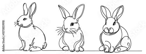 simple line drawing of a sitting rabbit illustration