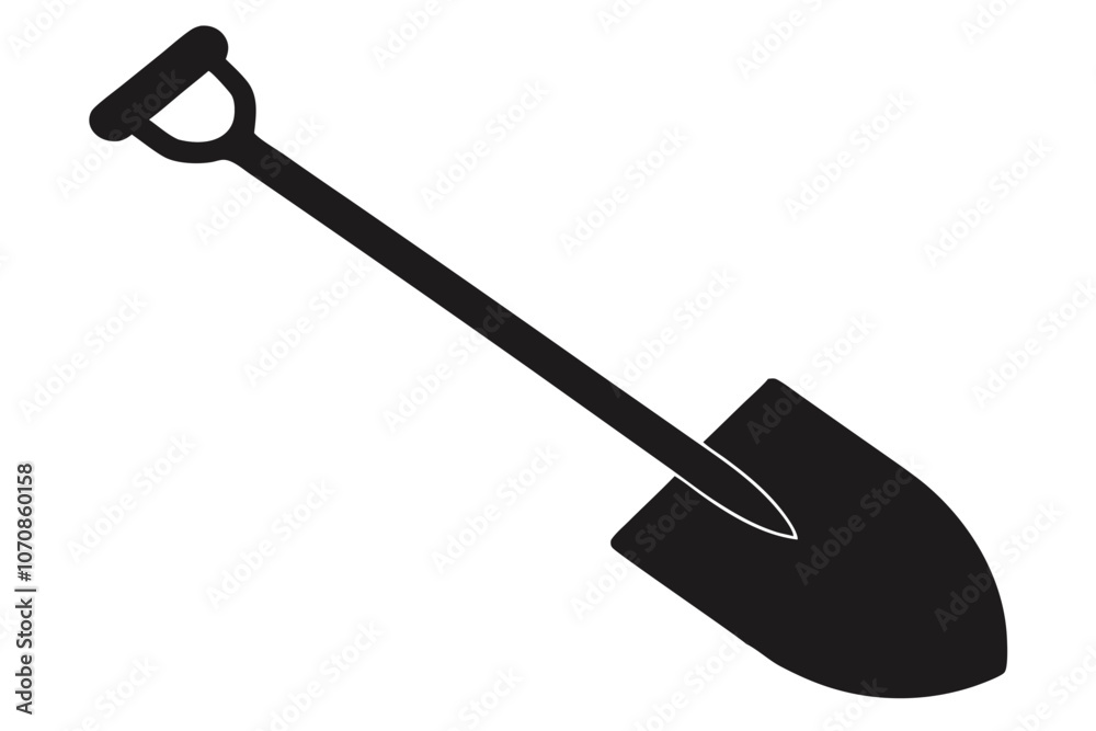 Camping Shovel Icon in Silhouette Camping Shovel Icon in Silhouette