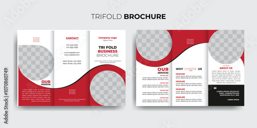 Modern and professional business trifold brochure template, Corporate business trifold brochure template.