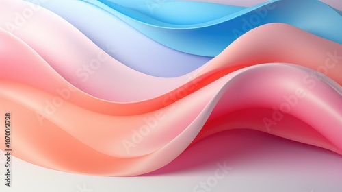 Abstract pastel colors 3d wave background. Abstract background in soft pastel colors