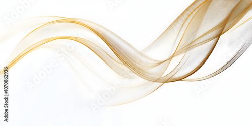 Golden Abstract Wave Flow. A mesmerizing image of a flowing, translucent golden wave, perfect for design backgrounds and presentations.