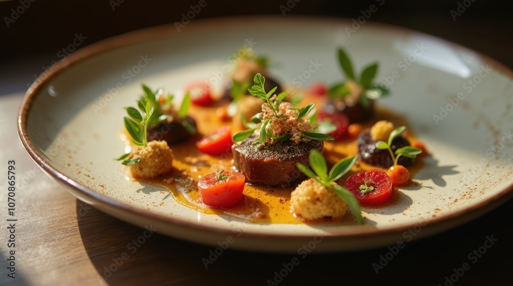 A beautifully styled dish captured in a professional studio setup with a focus on gourmet presentation. A beautifully styled dish captured in a professional studio setup with a focus on gourmet presentation.