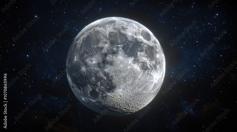 A full moon in the night sky with a starry background. A full moon in the night sky with a starry background.