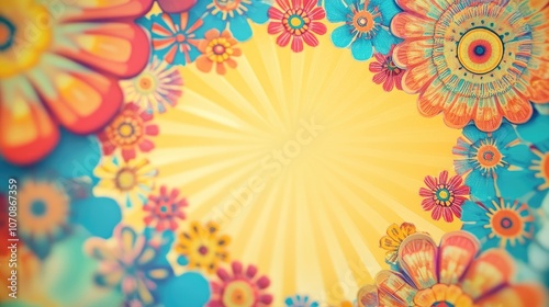 A bright and cheerful photo border with playful patterns and a sunny disposition