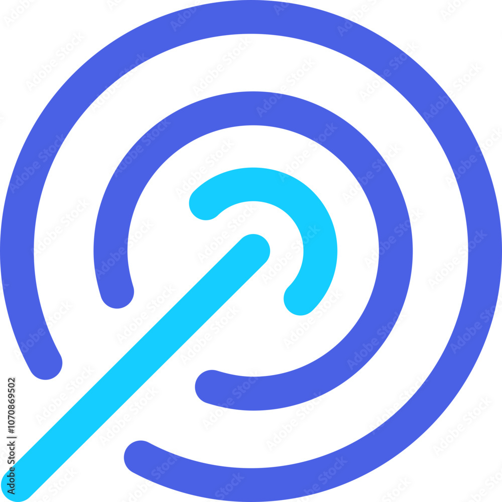 Stylized Circular Graphic Design Featuring a Blue and Teal Pattern With a Central Swirl Representing Motion and Connectivity