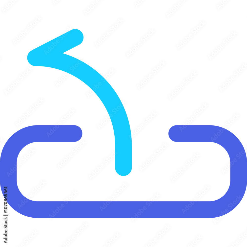 Blue and Turquoise Arrow Pointing Left Above a Curved Line, Representing a Simple yet Effective Sharing or Sending Communication Concept Blue and Turquoise Arrow Pointing Left Above a Curved Line, Representing a Simple yet Effective Sharing or Sending Communication Concept