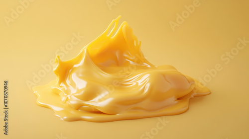 A yellow blob of something that looks like melted cheese photo