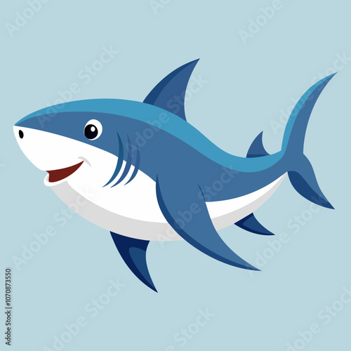 shark cartoon isolated on white
