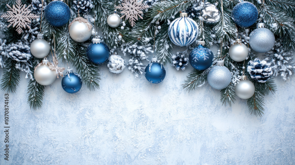 Wintery Blue and Silver Christmas Decorations