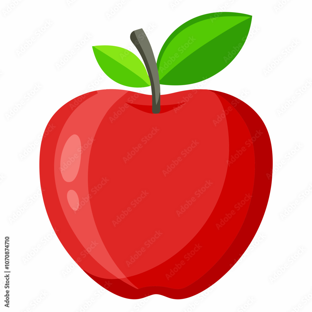 Fototapeta premium red apple with leaf