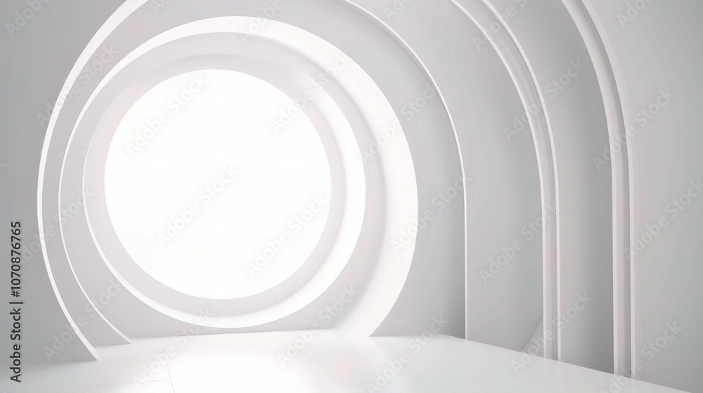 Modern 3D Interior with Soft Curves and Bright Light Modern 3D Interior with Soft Curves and Bright Light