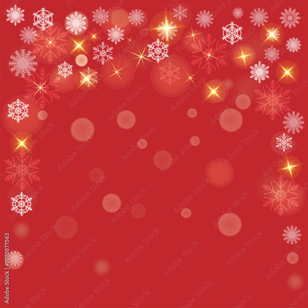 red christmas background with snowflakes and stars, light bokeh red christmas background with snowflakes and stars, light bokeh