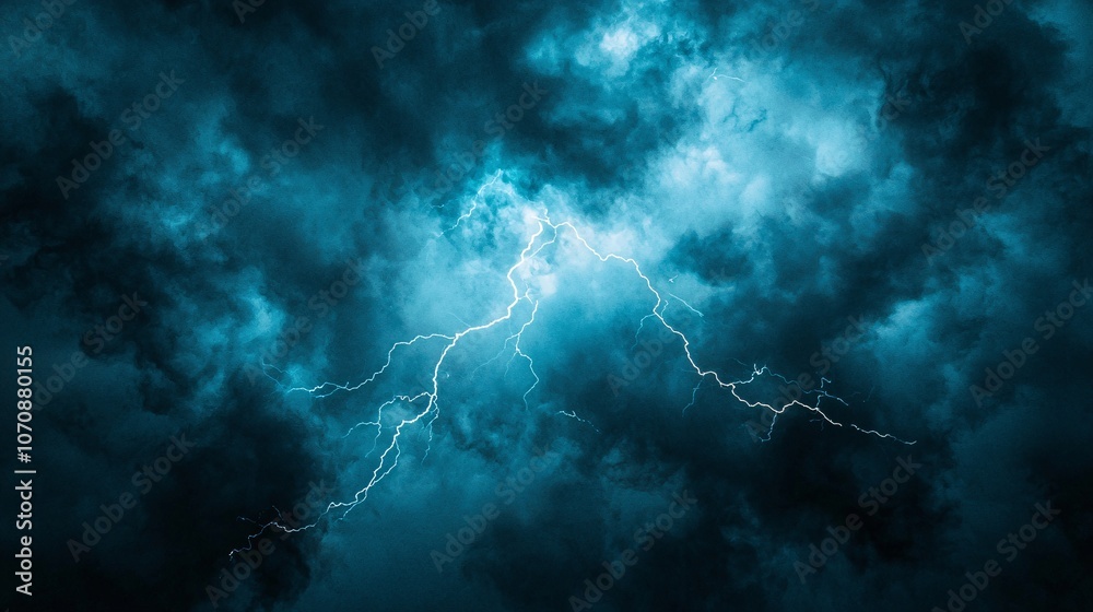 Fototapeta premium Breathtaking Lightning Storm at Twilight