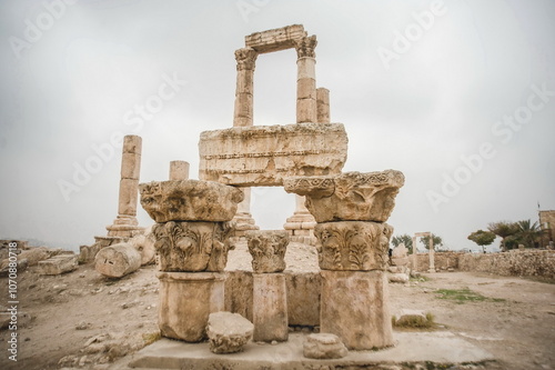 ruins of ancient roman temple in Amman citadel 