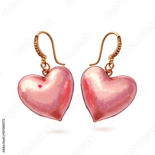 Wallpaper Mural Celebrate love with these charming heart shaped earrings, perfect for every romantic occasion and meaningful gift giving moment, digital illustration of jewelry design concept. Torontodigital.ca