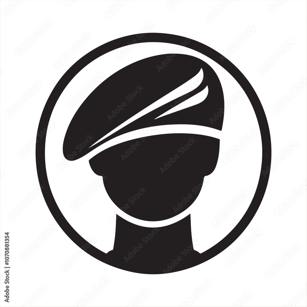 Military Beret Silhouette Vector Logo – Classic Icon for Defense, Army, and Security Design Military Beret Silhouette Vector Logo – Classic Icon for Defense, Army, and Security Design
