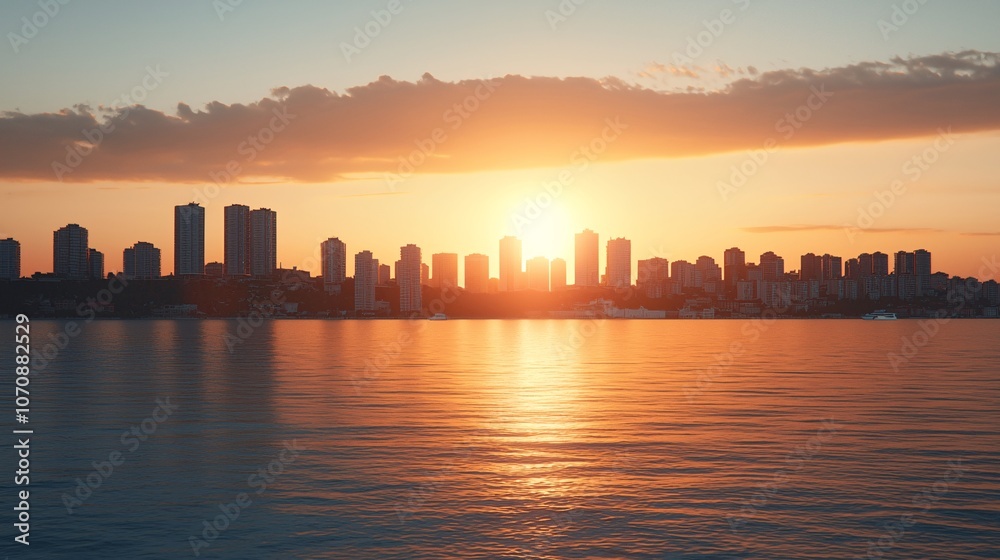 Scenic Istanbul Sunset View Over City Skyline Scenic Istanbul Sunset View Over City Skyline