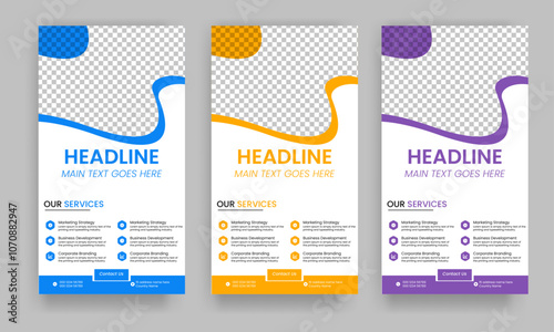 Business Roll Up Banner corporate Roll up background for Presentation, Vertical roll up, x-stand, exhibition display, Retractable banner