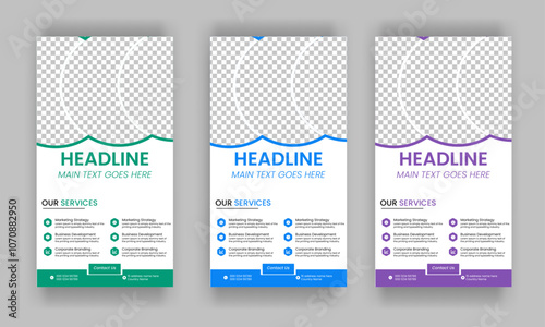 Business Roll Up Banner corporate Roll up background for Presentation, Vertical roll up, x-stand, exhibition display, Retractable banner