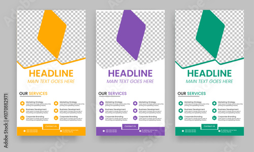 Business Roll Up Banner corporate Roll up background for Presentation, Vertical roll up, x-stand, exhibition display, Retractable banner