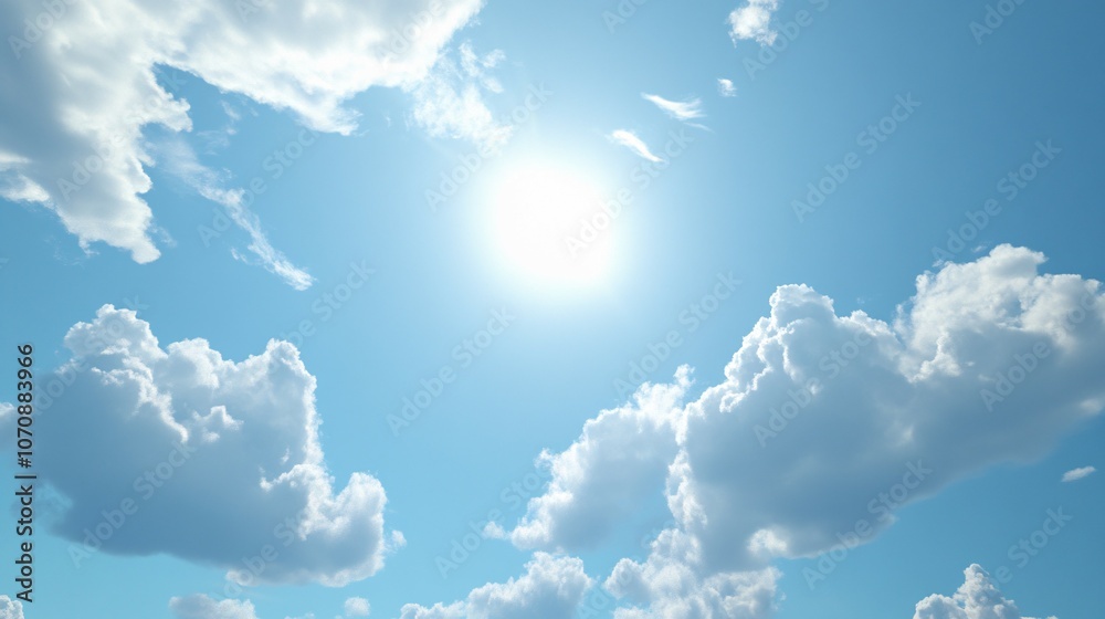 Sunny Day with White Fluffy Clouds Sunny Day with White Fluffy Clouds