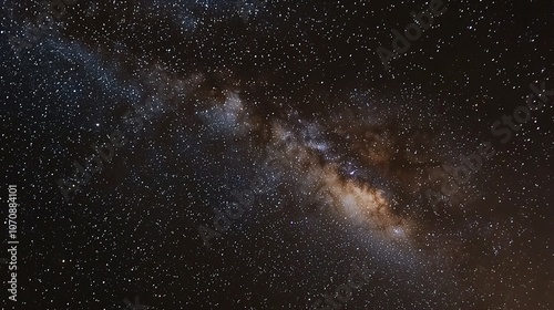 Stunning Milky Way Galaxy Against Starry Night Sky