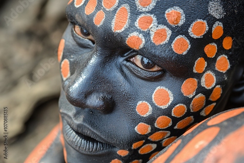 the body paint used by the Dinka people for ceremonies. photo