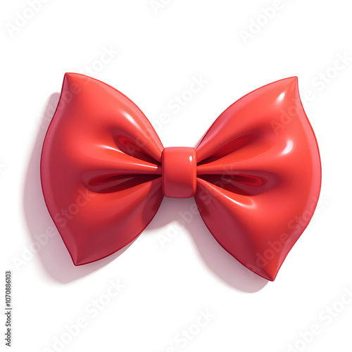 A vibrant red bow symbolizing joy and elegance in every creation, 3d rendering of object design concept.