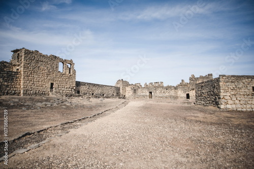 ancient medieval castle in Jordan desert