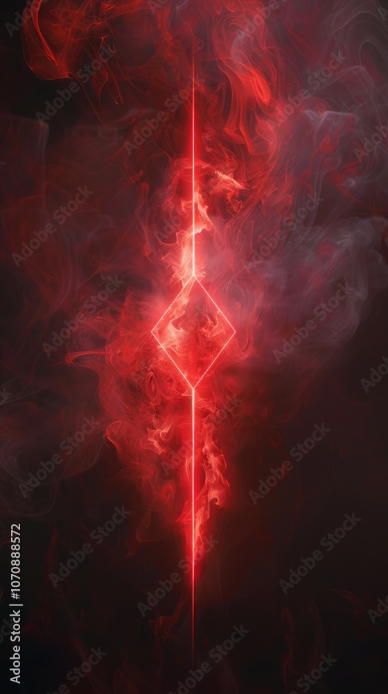 Obraz premium smoke and red neon light.