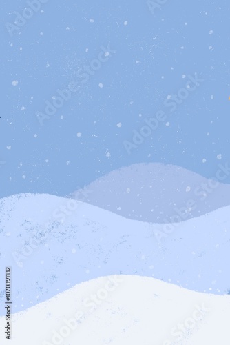 Winter village landscape. A series of art in blue and white for backgrounds, postcards, letters