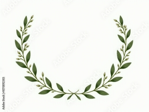 Laurel wreath and branches of olives are classic symbols of victory in heraldry and vector art illustration sets photo