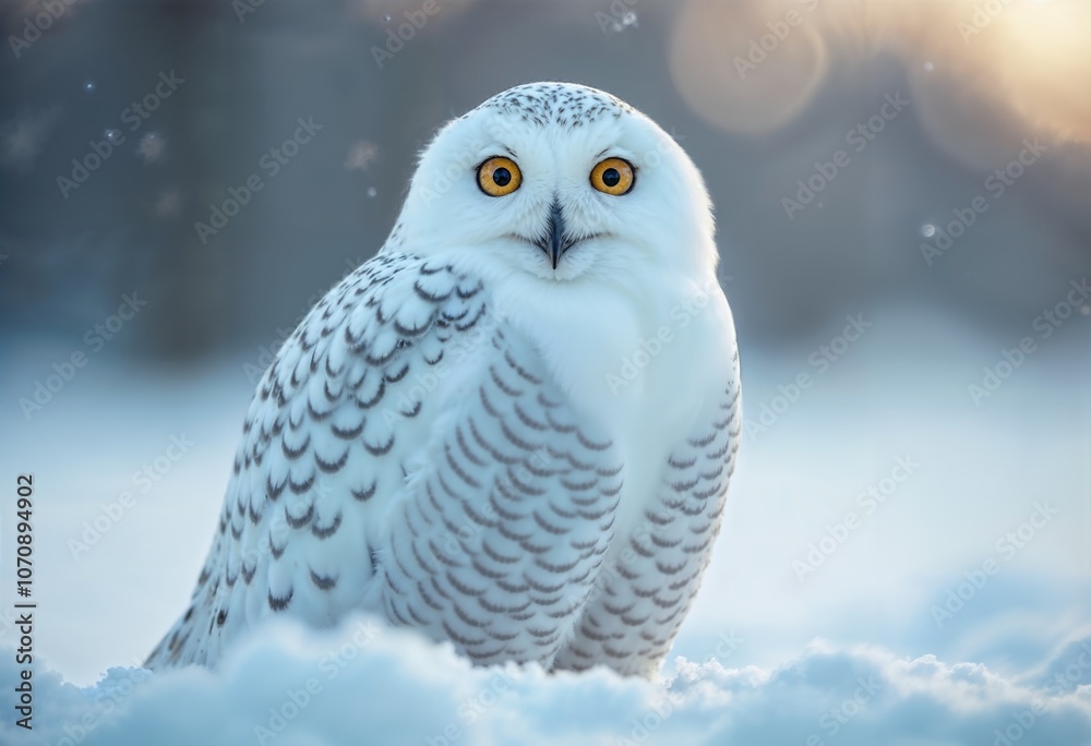 Beautiful Snowy Owl in Winter Wonderland Photographed Outdoors
Beautiful Snowy Owl in Winter Wonderland Photographed Outdoors